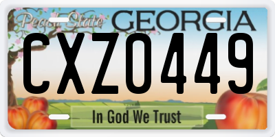 GA license plate CXZ0449