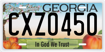 GA license plate CXZ0450