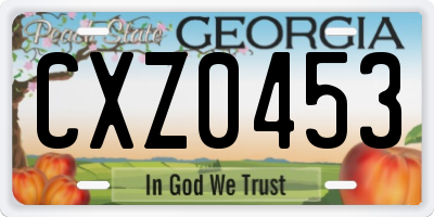 GA license plate CXZ0453