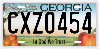 GA license plate CXZ0454