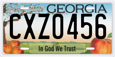 GA license plate CXZ0456