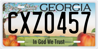 GA license plate CXZ0457