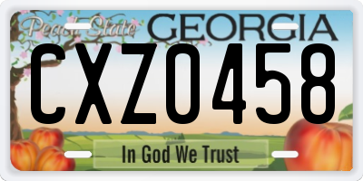 GA license plate CXZ0458