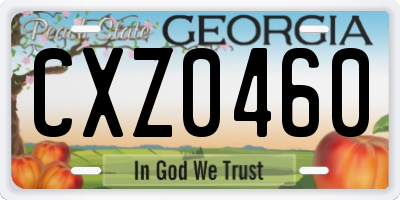 GA license plate CXZ0460