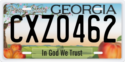 GA license plate CXZ0462