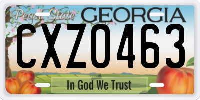 GA license plate CXZ0463