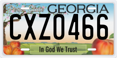 GA license plate CXZ0466