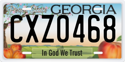 GA license plate CXZ0468