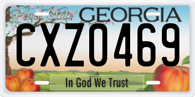 GA license plate CXZ0469