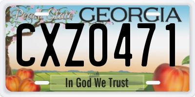 GA license plate CXZ0471