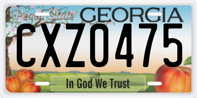 GA license plate CXZ0475