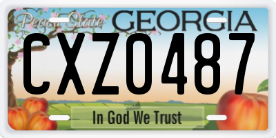 GA license plate CXZ0487