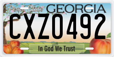GA license plate CXZ0492