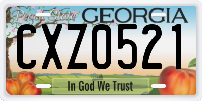 GA license plate CXZ0521