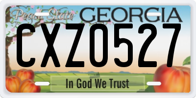 GA license plate CXZ0527