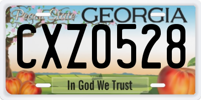 GA license plate CXZ0528