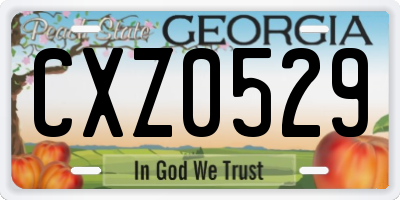 GA license plate CXZ0529