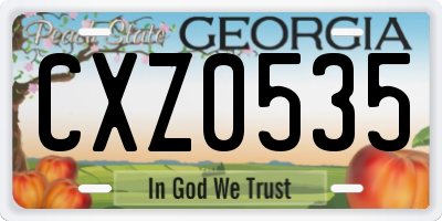 GA license plate CXZ0535