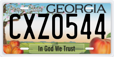 GA license plate CXZ0544