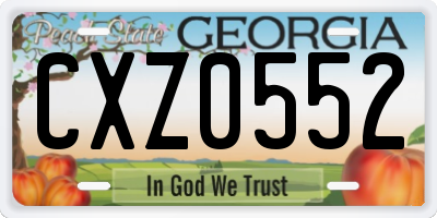 GA license plate CXZ0552