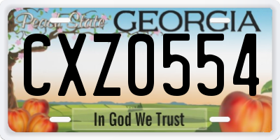 GA license plate CXZ0554