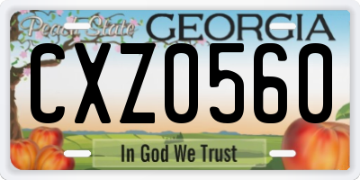 GA license plate CXZ0560