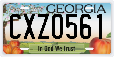 GA license plate CXZ0561