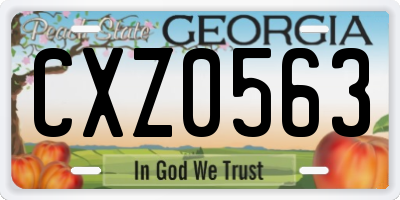 GA license plate CXZ0563