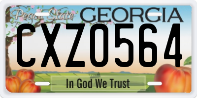 GA license plate CXZ0564