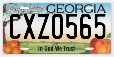 GA license plate CXZ0565