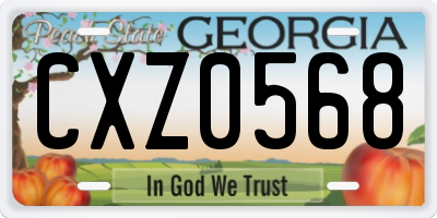 GA license plate CXZ0568