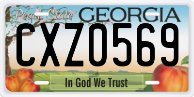 GA license plate CXZ0569