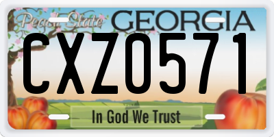 GA license plate CXZ0571