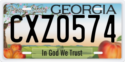 GA license plate CXZ0574