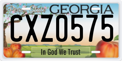 GA license plate CXZ0575