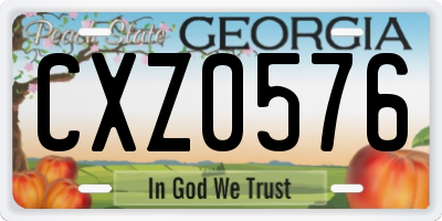 GA license plate CXZ0576