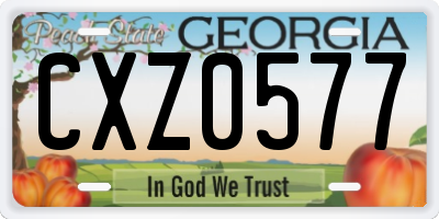 GA license plate CXZ0577