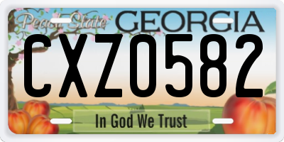 GA license plate CXZ0582