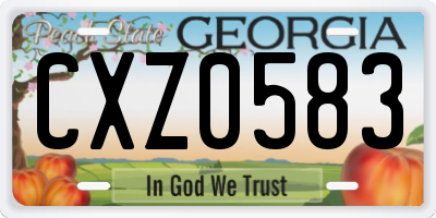 GA license plate CXZ0583