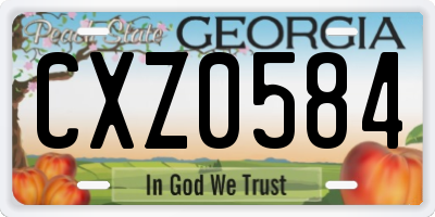 GA license plate CXZ0584