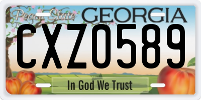 GA license plate CXZ0589