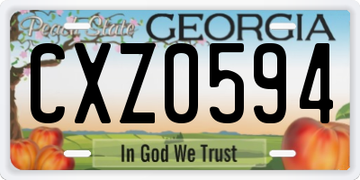 GA license plate CXZ0594