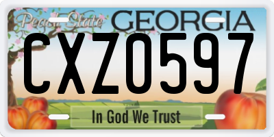 GA license plate CXZ0597