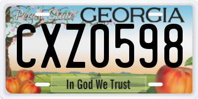 GA license plate CXZ0598