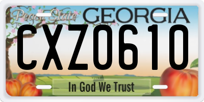 GA license plate CXZ0610
