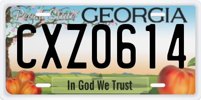 GA license plate CXZ0614