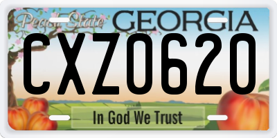 GA license plate CXZ0620