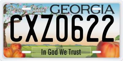 GA license plate CXZ0622