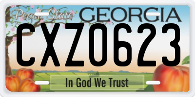 GA license plate CXZ0623