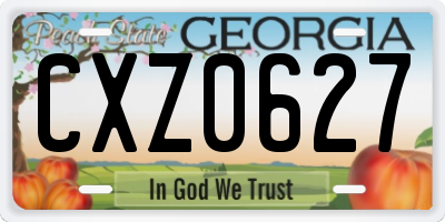 GA license plate CXZ0627
